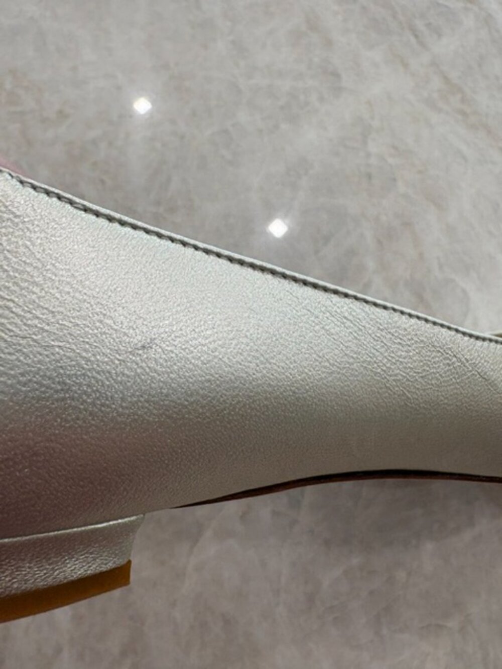 Manolo Blahnik "Juby" Round-Toe Flats in Silver, Size 40 (10) - Picture 5 of 13